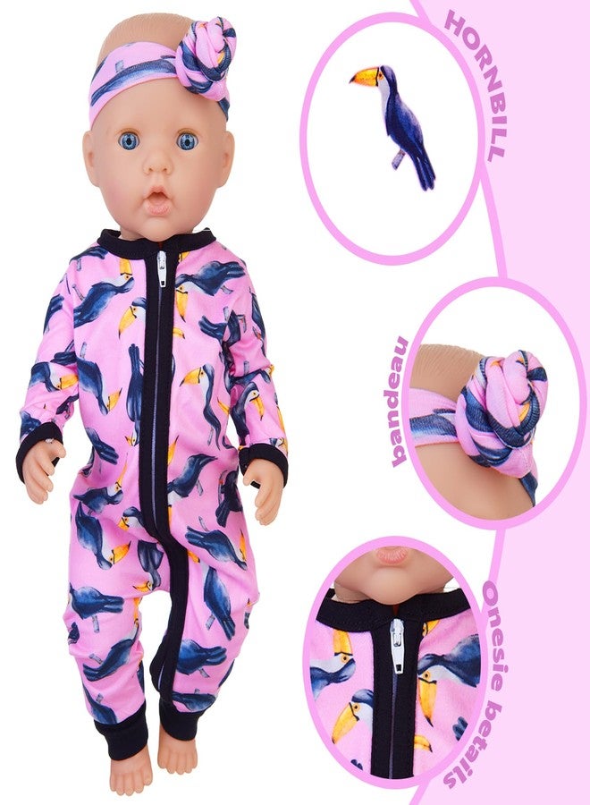 UNICORN ELEMENT 5 Sets 14-18 Inch Baby Doll Clothes Outfits Casual Wear for 17 Inch Baby Doll 10 Pcs Clothes and Headbands for 15-18 Inch - Image 3